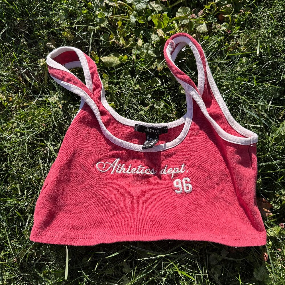 Retro Embroidered Crop Tank